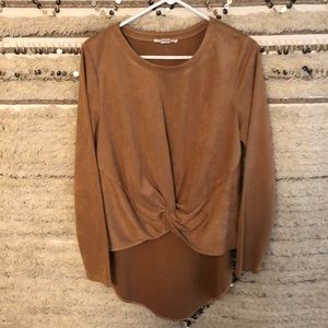 Brown suede top